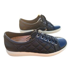 ECCO Soft 7 Quilted Leather & Patent Cap Toe Sneakers - EU 40 / US 9-9.5